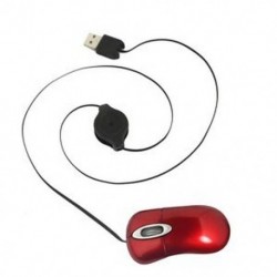 Piros Mini behúzható USB optikai görgetőkerék-egér gyermekeknek P9X3