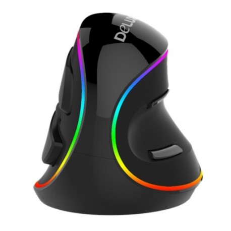 2X (Delux M618 Plus vertikális egér, ergonómikus, jobb oldali vezetékes RGB 6 gomb, 1600 4 P7N5