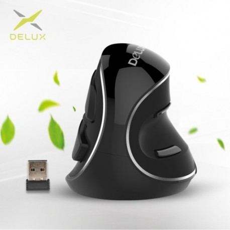3X (Delux M618 Plus ergonomikus függőleges vezeték nélküli egér 800/1200/1600 DPI 6 Fu V4J7
