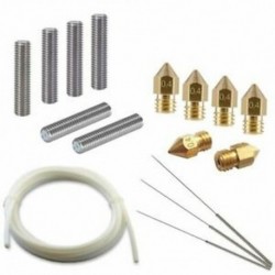 1X (3D nyomtató eszközkészlet - 6 fúvókafej, 6 extruder 30 mm-es M6 cső, 3 Cleanin J4F1