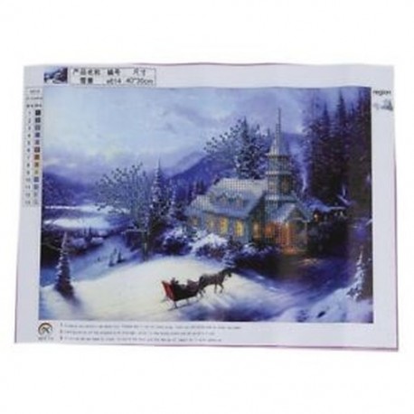 1X (Christmas Snow House 5D gyémántfestmény, DIY keresztszemes készlet 16 x 12-es, G2W0-ban)