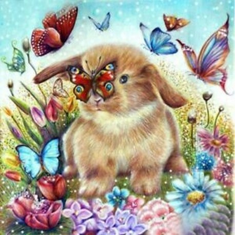 1X (Bunny Butterfly Friends 5D gyémántfestés, teljes fúró otthoni dekorációhoz 30 G6A1