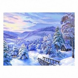 Snowscape DIY 5D teljes gyémántfestésű hímzett keresztszemes hímzésű dekoráció C K1F7