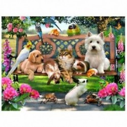 2X (30 * 40 cm-es DIY 5D állati gyémántfestés macska kutya nyúl mintázatú gyémánt N5C6