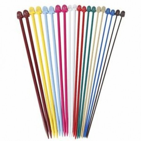 20 db 2,0-6,5 mm-es műanyag kötőtű készlet, 10 M B0G0 egyágú tűkkel