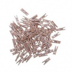 100 db / készlet 25 mm-es mini Fa klip természetes kézműves pin line fotó baby J7T9