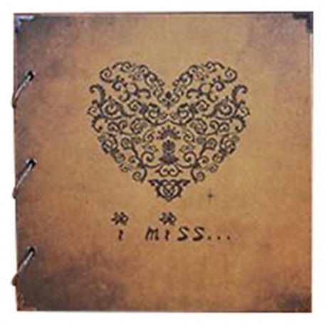 2X (Vintage Heart Shape DIY Diary Photo Image Album Ajándékfüzet-memória Lo H1C8
