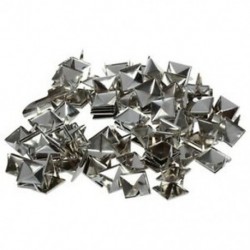 100db Ezüst színű punk stílusú - 12mm-es piramis alakú szegecs ruha - táska - karkötő - különböző tárgyak