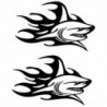2 X 3D-s autó alakú dekoráció Shark Car Sticker Motorcycle Cool Matrica B3Y5
