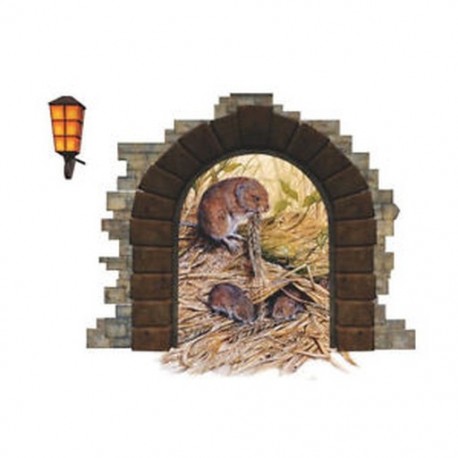 Vicces 3D egér patkány lyuk levehető falmatrica matrica PVC Art nappali szoba Y5 F5W8