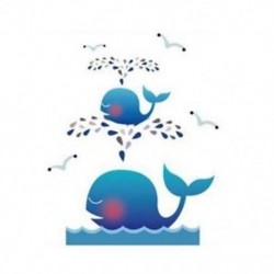 X7W8 aranyos rajzfilm bálna csillag fali matricák, a fürdőszoba WC-vel eltávolítható falimatrica