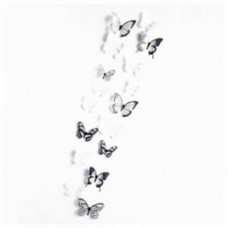 18 db, áttetsző 3D pillangó fali matrica / fali matrica, levehető E2C4 P H7H0