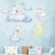 Rajzfilm falimatrica gyerekszobák lakberendezési nyúlmatricák Baba hálószoba felhő M3Q9