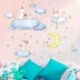 Rajzfilm falimatrica gyerekszobák lakberendezési nyúlmatricák Baba hálószoba felhő M3Q9