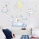 Rajzfilm falimatrica gyerekszobák lakberendezési nyúlmatricák Baba hálószoba felhő M3Q9
