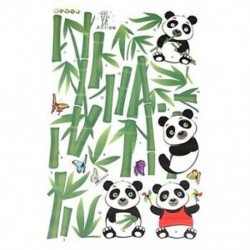1X (lakberendezési falfestmény, vinil falmatrica, leszerelhető aranyos Panda étkezési bambusz N V8C2