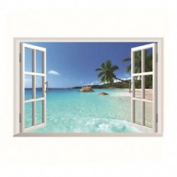 3D-s dimenziós tengerre néző Hawaii falimatrica matricadekoráció Q9S1 L8A8