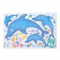 2X (kék delfinek lakberendezési fali matrica gyerekszobákhoz 60 * 90cm J8A3)
