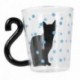 Kék - 1X (Aranyos kreatív macska Kitty üveg bögre csésze teáscsésze tejcsésze kávéscsésze G9Y4)