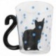 Kék - 1X (Aranyos kreatív macska Kitty üveg bögre csésze teáscsésze tejcsésze kávéscsésze G9Y4)
