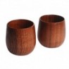 2db elegáns / divatos Jujube fa kávé- / teáscsészék / bögrék faragott fadarabon Deco R9V3