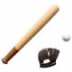 KACAKID 1: 12 Dollhouse reális bútor Mini baseball ütő és kesztyű szett B8I5