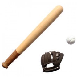 KACAKID 1: 12 Dollhouse reális bútor Mini baseball ütő és kesztyű szett B8I5