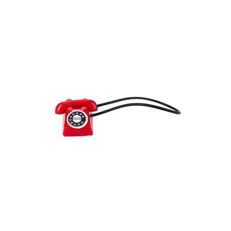 1:12 Dollhouse Miniatűr Régimódi Vintage telefontelefon, piros F9K5