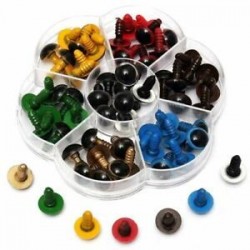 70db műanyag biztonsági szem a barkács játékokhoz, vegyes színű 12 mm 10 mm 8 mm - 10 m Y6M3