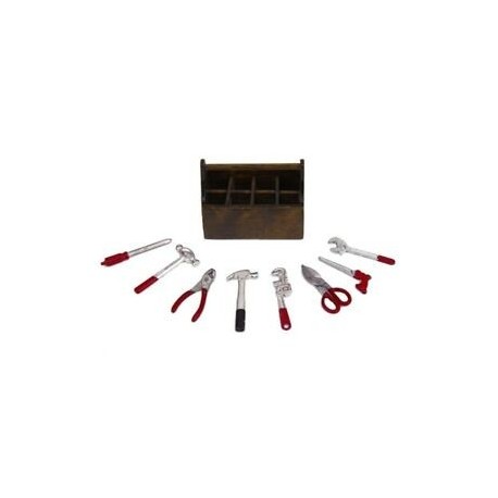 1/12 Dollhouse miniatűr fa doboz fém szerszámkészlettel D3K6