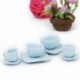 16 db Miniatűr Dollhouse Square étkészlet Porcelán teáskészlet Mu Q5K7 evőeszközök