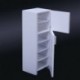 2X (1 db / 1: 12 Doll House Diy hűtőszekrény miniatűr Doll House fehér fa Re U4U4