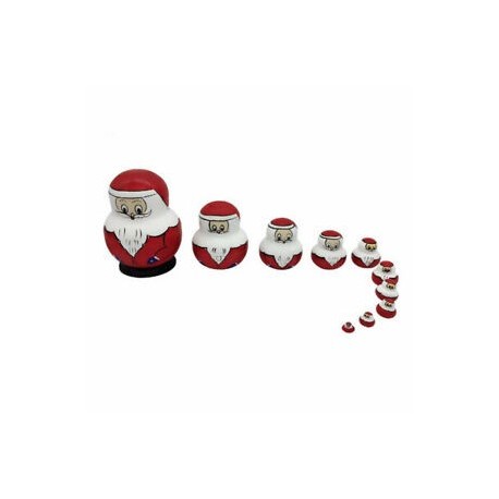 10 db orosz baba Mikulás fészkelő játék Matryoshka játék Gyerek ajándék M1W4