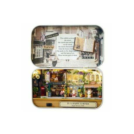 2X (3D-s fa barkács kézzel készített doboz színházi babaház miniatűr doboz aranyos Mini Dol N6R8