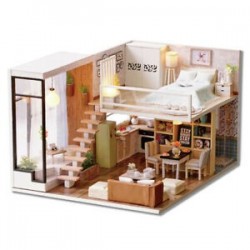 4X (Doll House miniatűr DIY babaház bútorokkal Faház vár Q2F4