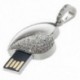 1X (ezüst 8 GB-os USB szív alakú kristályvaku készülék, alumíniumötvözetből, F4I7.)