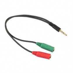 1X (1 db-os kábel-adapter 2 az 1-ben Splitter 4 pólusú, 3,5 mm-es audio fülhallgató fülhallgatóval P6Y1