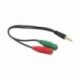 1X (1 db-os kábel-adapter 2 az 1-ben Splitter 4 pólusú, 3,5 mm-es audio fülhallgató fülhallgatóval P6Y1
