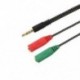 1X (1 db-os kábel-adapter 2 az 1-ben Splitter 4 pólusú, 3,5 mm-es audio fülhallgató fülhallgatóval P6Y1