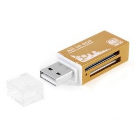 All-in-one USB 2.0 SD MMC TF T Flash memóriakártya-olvasó Golden F4B3