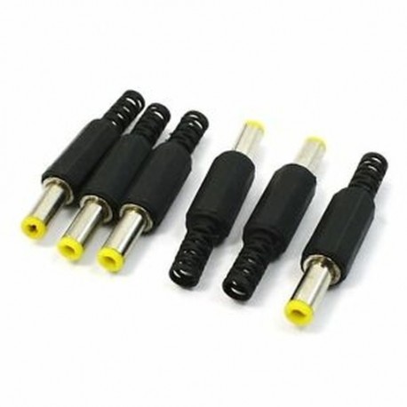 5,5 mm x 2,5 mm DC tápcsatlakozók Hordócsatlakozók Fekete 6 darabos M6H3
