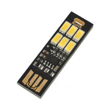 Mini kártya USB tápfeszültségű 6 LED-es kulcstartó éjjeli fénye 1W 5 V-os érintőszabályzóval meleg V8U7 M2P2