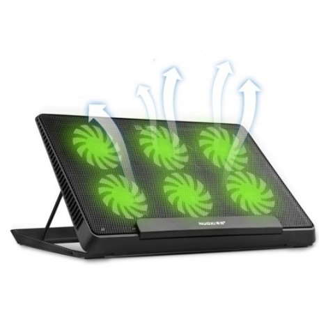 6X (nuoxi 6 LED-es ventilátoros hűtőbetét alumínium hordozható számítógép hűtőlapja 14 hüvelykes Q2V3-hoz