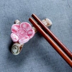 2X (1 pár kerámia szilvavirág Chopstick pihenőállvány vacsora elegáns otthon I3P9)
