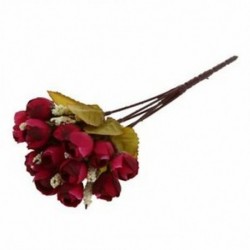 Selyemszövet művirág 15 fej Mini Rose Home Decor esküvői smal Q1K3-hoz