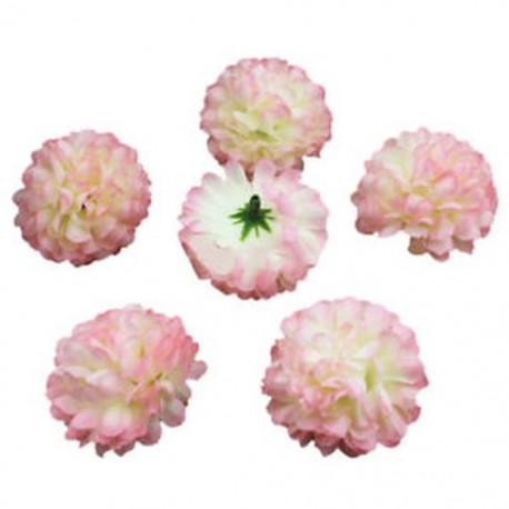 30x szegfű kézműves mesterséges virág selyem gömbfejű esküvői dekoráció - M5V4