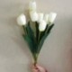 2X (9 fejű mesterséges valódi tapintású tulipán virágcsokor otthoni szoba vagy Birthda S4O6