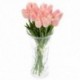 20PCS mesterséges tulipán virág egy hosszú szárú csokor Real Touch Beautifu E3R9