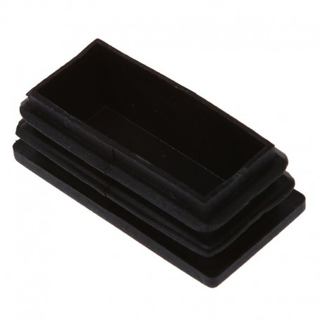 Műanyag téglalap alakú cső betétes vége, 25x50mm 10 darab fekete Y2G8