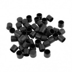 1X (50 db fekete gumi PVC rugalmas, kerek végvédő sapka, kerek 12 mm-es lábfedelet L2J5)